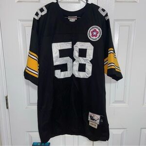 Mitchell & Ness Black and Yellow Football Jersey #58